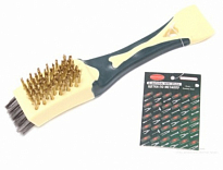 Щетка по металлу RF-340129725 ручная в пластиковом корпусе с прорезиненной рукояткой 3в1(скребок-35м